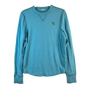 Abercrombie & Fitch Muscle Fit Y2K Long Sleeve Crewneck Shirt Blue Mens Sz Large